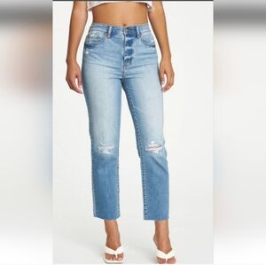 NWT DAZE Denim Straight Up Raw Hem Ankle Jeans